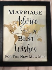 Set of 5 Travel-Themed Wedding Signs – 8×10 Black Wood Frames – Black & Gold