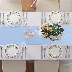 6Pack Table Runner 12 x 108 Inches Satin Silk Table Runner for Wedding,