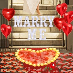 Marry Me Light Up Letters Proposal Decorations Marry Me Sign 24 LED Candles 2…