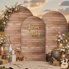 en Arch Backdrop Cover Set of 3, 7.2ft 6.6ft 6ft Vintage 6FT,6.6FT,7.2FT Wood