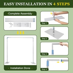 10ft x 10ft Backdrop Stand Pipe Kit Heavy Duty Wedding Back Adjustable Stand