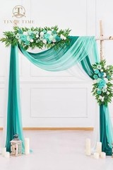 3 Panels Wedding Arch Draping Fabric, 30″ x 20ft Dark Teal Deep Teal Green
