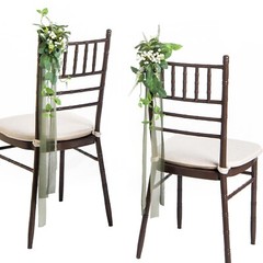 Ling’s Moment White & Sage Aisle Pew Artificial Flowers Babysbreath Arrangeme…