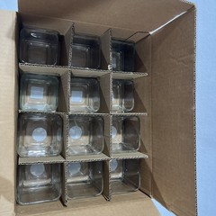 12 pcs Mixed (6) 3.5” & (6) 4” Square Clear Glass Wedding Centerpieces Vase NIB
