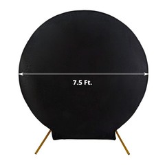 BLACK 7.5 ft Fitted Spandex Round BACKDROP STAND COVER Party Wedding Decorations
