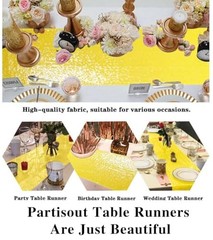 Table Runner Sequin Table Cover 12×108 inches Christmas 2pc 12x108inch Yellow