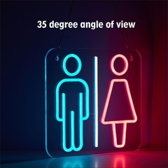 Restroom Neon Sign for Wall Decor, Toilet LED Business Neon Signs Lights for …