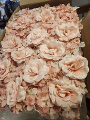 12Pcs Artificial Flower Panels Backdrop Hydrangea Rose Bouquet Floral 24×16 Silk