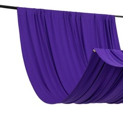 5 ft x 10 ft PURPLE 4-Way Stretch Spandex Divider Backdrop Curtain Party Wedding