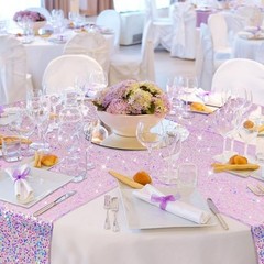 Pcs Iridescent Sequin Table Runner 12 x 72 Inch Mermaid Table Runner 6 Purple