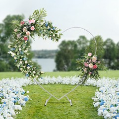 2.1m Wedding Arch Stand Backdrop White Frame Flower Balloon Stand Party Decor US