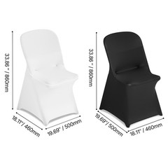 Uimoso 30PCS Black/White Stretch Spandex Chair Covers for Events and Dining