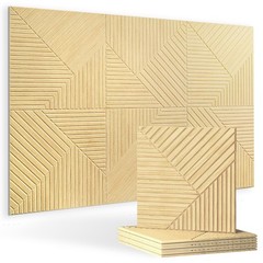 Acoustical Wall Panels,6 Pack 23.6×23.6 Inch UV Wood Texture Wall Art for L