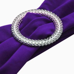 100 Spandex Stretch Chair Cover Sash Bow Wedding Party(Cadbury Purple)~FREE SHIP