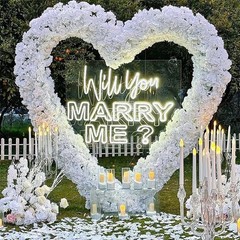 7.2FT Heart-Shaped Balloon Arch Frame Large Metal Wedding & Party Backdrop Stand