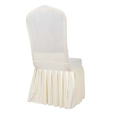 IVORY Ruffle Pleated Skirt Fitted Spandex Banquet CHAIR COVER Party Decorations
