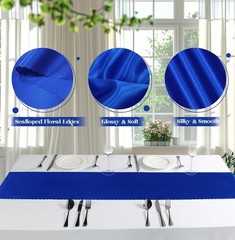 6 Pack Satin Table Runners – 12 x 108 Inches Long Royal Blue Table Runners