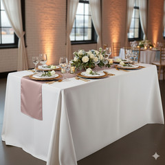 YCC Linens – 5 Pack 14 x 108 Inch L’amour Satin Table Runners for Weddings