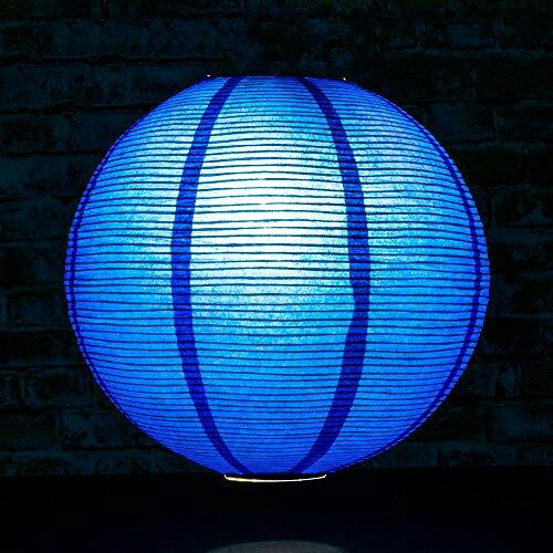 12″ navy blue fine line premium even ribbing paper lantern, extra sturdy