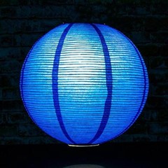 12″ navy blue fine line premium even ribbing paper lantern, extra sturdy