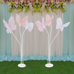 2Pcs Artificial Butterflie Decoration with Standing Base Realistic Wedding Decor
