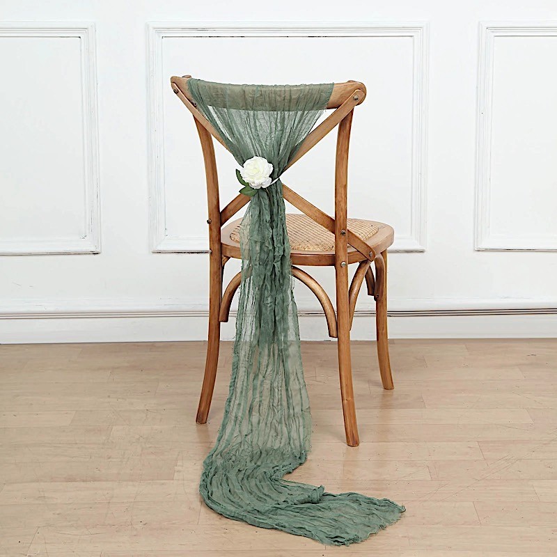 5 DUSTY SAGE Gauze Cheesecloth CHAIR SASHES Party Events Decorations Supplies