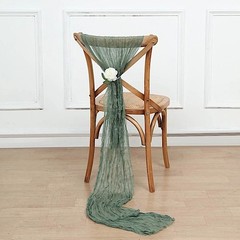 5 DUSTY SAGE Gauze Cheesecloth CHAIR SASHES Party Events Decorations Supplies
