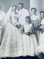 1950s Wedding Party 8×10 Photograph Chicago Family Bride Groom American Marriage