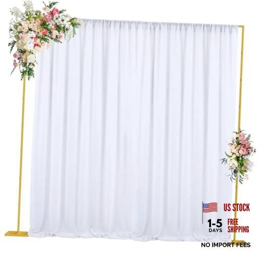 10×10 FT Backdrop Stand Heavy Duty Pipe and Drape 10 FT x 10 FT Gold-10FT-E