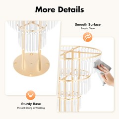 Wedding Gold Crystal Flower Stand, Round Pedestal Stand, Crystal Flower Stand