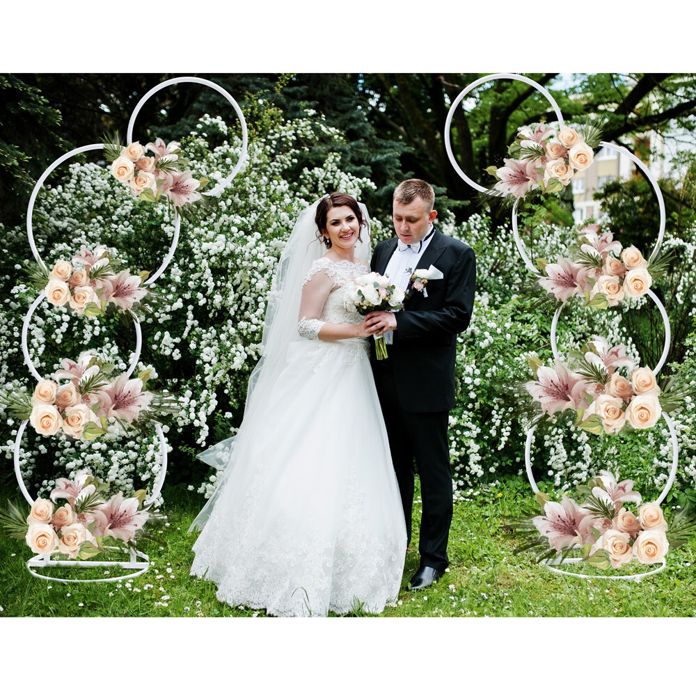 Metal Round Wedding Stand Detachable Outdoor Party Ceremony Wreath Hoop Decor