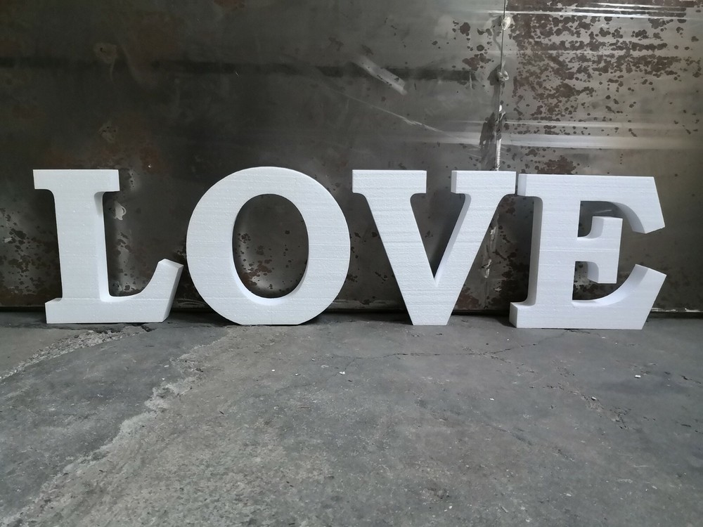 Lettering LOVE Letters Styrofoam Proposal Wedding Table Decoration Ideas