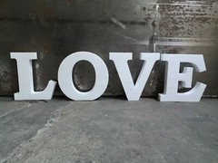 Lettering LOVE Letters Styrofoam Proposal Wedding Table Decoration Ideas