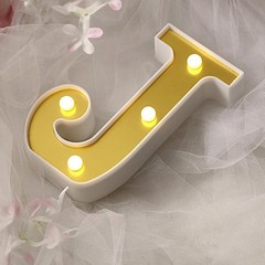 6″ tall GOLD J LED Lighted Marquee Letters Sign Party Wedding Events Decorations