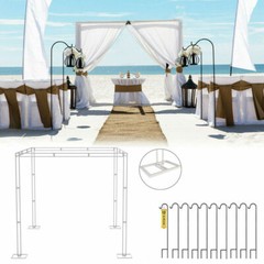 10ft Adjustable 4-Post Wedding Canopy Chuppah Drape Hardware Kit Shepherd Hooks