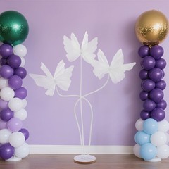 Wedding Artificial Butterfly Decorations Giant 3-head 53.15 inch White with Base