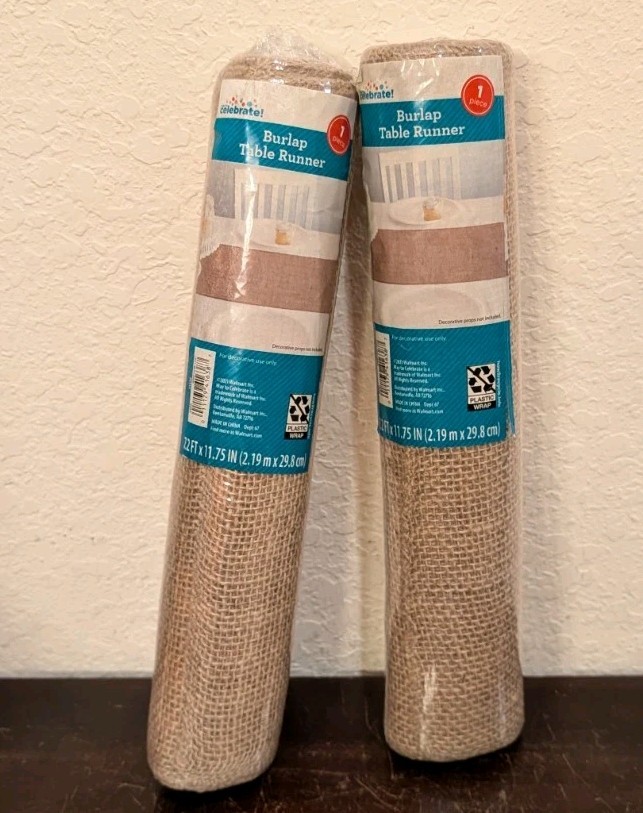 Burlap Natural Jute Table Runner, Rustic Table Party Décor Approximately 7′ X 1′