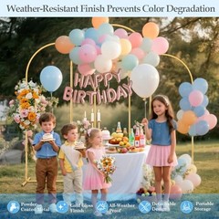 Wedding Arch Backdrop Stand Set of 3, 6FT/5FT/4FT, Gold Metal Balloon Arch Kit f