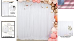 Elegant White Sequin Party Photo Curtain
