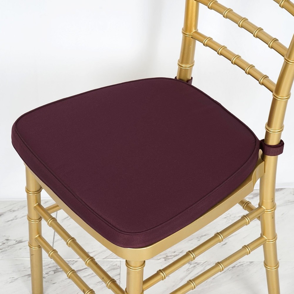 Burgundy POLYESTER CUSHION for CHIAVARI CHAIR Wedding Party Ceremony Decoration