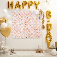 1 × 1M Artificial Flower Wall Panel Silk Rose Hydrangea Backdrop Decor