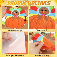 54 Pcs Thanksgiving Turkey Cut-Outs Double Printed Fall Paper Decor for Thank…