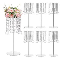 Classic Acrylic Wedding Centerpiece Flower Stand with Hanging Tea Lights