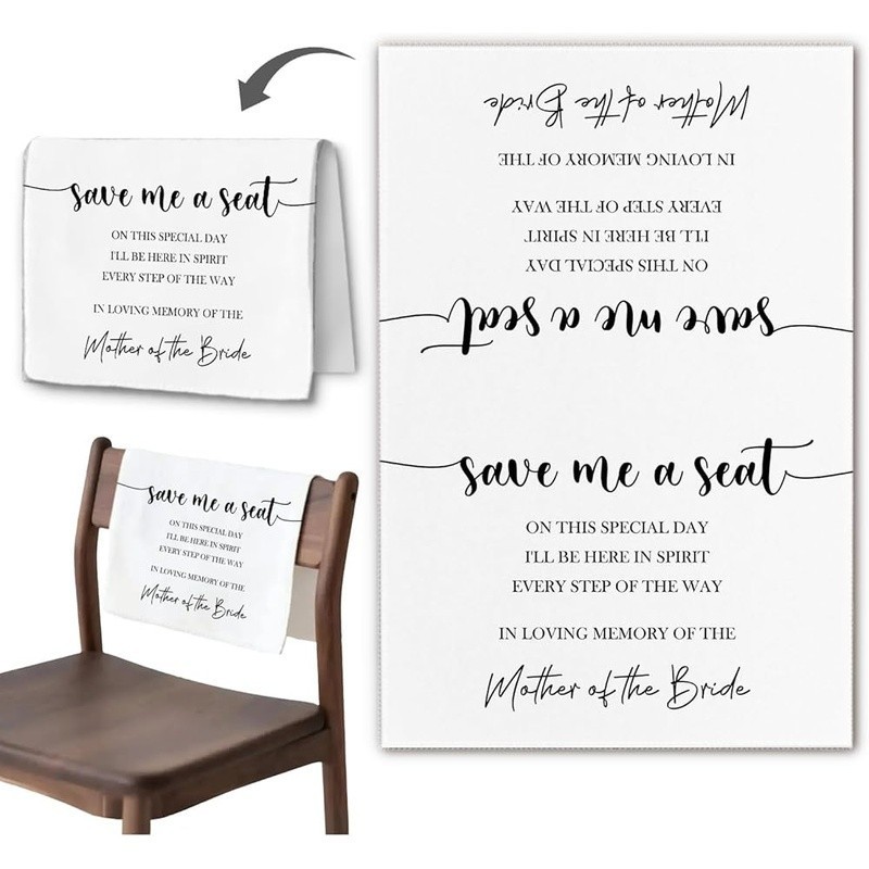 Reserved Seating Cloth Family Memorial Chair Marker Washable Decorative Use