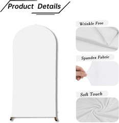 Elegant 7.2FT Dual-Sided Stretchy Wedding Arch Cover – White Backdrop for Events