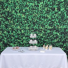 GREEN 8 ft x 8 ft Printed Vinyl Greenery Banner PHOTO BACKDROP Party Decorations