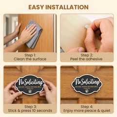 Woodamore Funny No Soliciting Sign For House Door – 2 Pack Small No Solicitin…