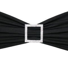 Dazzling and Shining Square Rhinestone Chair Sash Buckles Silver, Pack of 10