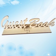 Khaki Wooden Guest Book Stand Sign Freestanding Rustic Wedding Party Decoration