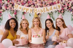 Bridal Shower Pink Rose Backdrop 8x6ft